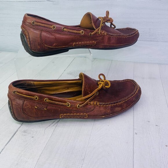 Polo Ralph Lauren ROBERTS Brown Leather Slip On Driving Loafers Shoes Sz 11.5 D - Picture 7 of 9